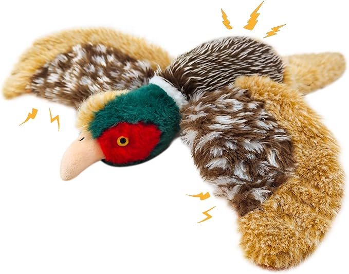 Dog Toys Interactive Pheasant Toy Puzzle and Squeaky, Suitable for Small Medium and Large Dogs Bird Toys, Stuffed Animal Toys for Dog, Plush Toy for Dogs