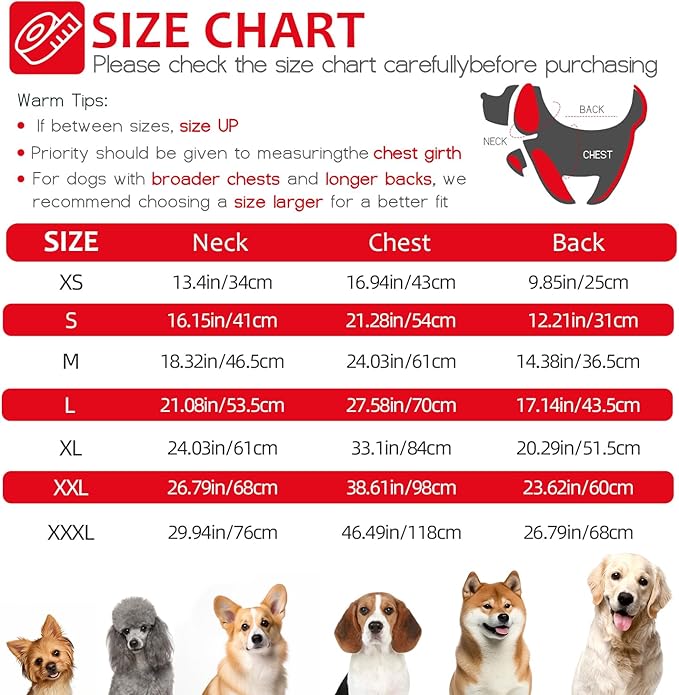 Dog Winter Coat with Harness, Dog Jacket, Pet Clothes with Zipper on Back, Waterproof Windproof Warm Vest, Reflective Cold Weather Coats, for Small Medium Large Dogs, Thick, Red, M