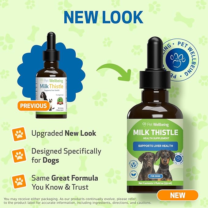 Pet Wellbeing Milk Thistle for Dogs Organic Herb, Milk Thistle Liver Detox Support - Pet Wellbeing Vet-Formulated Holistic Supplement - 2oz (59 ml)