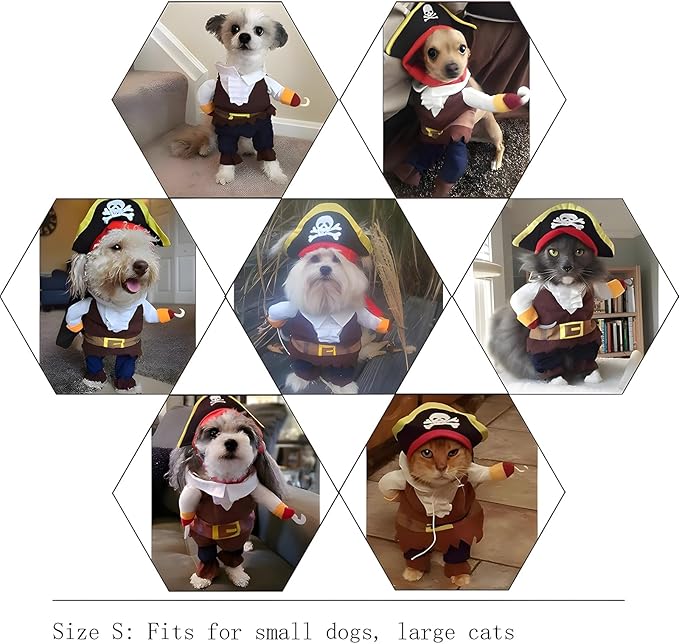 NACOCO Pet Dog Costume Pirates of The Caribbean Style cat Costumes (XS) Brown