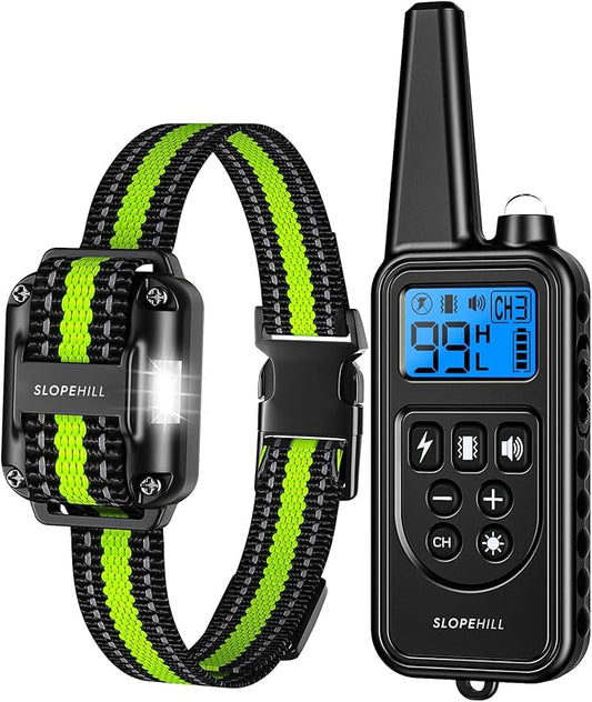 Dog Training Collar with 7 Training Modes, 4200Ft Remote Electronic Dog Shock Collar, Electric Shock Collar for Small Medium Large Dogs (Green)