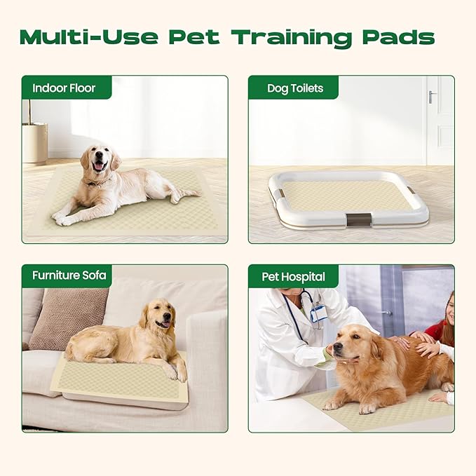Puppy Pads 18 Count Small 22x22in Bamboo Training Pads Deodorizing Leakproof Quick Drying Dog Pee Pads Super Absorbent Disposable Pee Pads for Dogs Puppies, Doggie, Cats, Rabbits