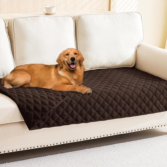 Smiry Waterproof Dog Blanket, Reversible Dog Bed Cover Pet Blanket, Soft Pet Couch Covers for Sofa Washable, Bed Couch Sofa Furniture Protector for Puppy Cat Kids (40"x80", Chocolate/Chocolate)