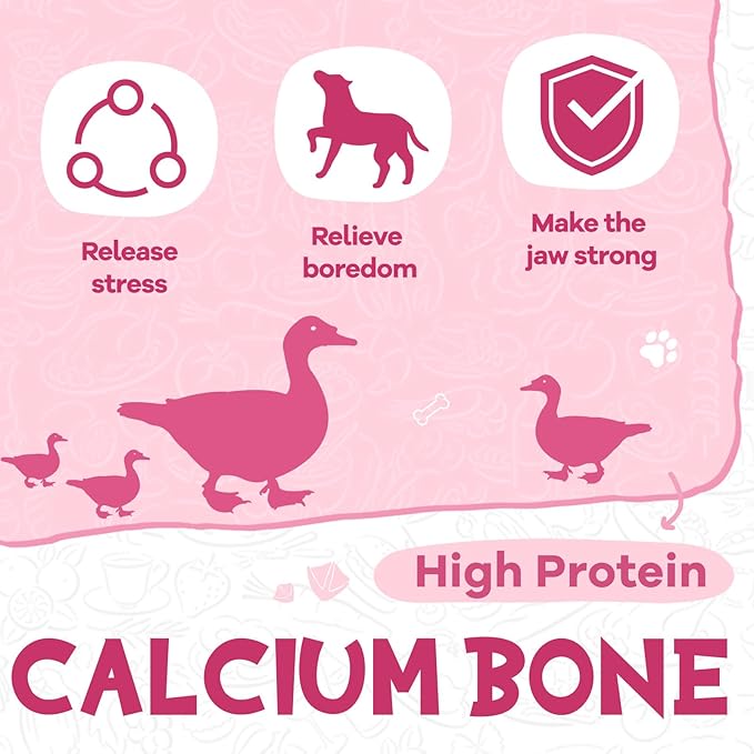 Duck Dog Treats, Calcium Bones Chews, Rawhide Free, Natural Snacks for Samll Dog w/Taurine,12.5 oz