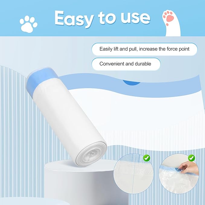 120 Count Cat Litter Box Liners for Robot 3 & 4 Heavy Duty Waste Drawer Liners, Automatic Self-Cleaning Litter Box Replacement Bags, 22 pound Capacity