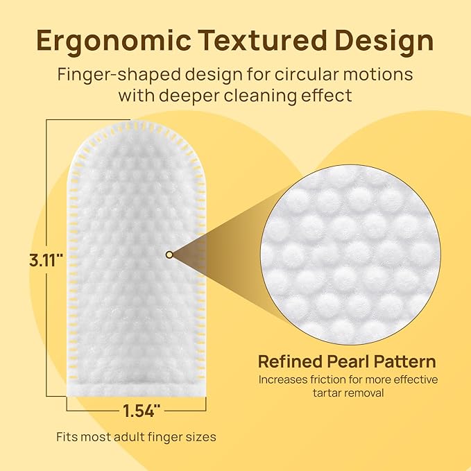 HICC PET Teeth Cleaning Wipes for Dogs & Cats, Vet-Recommended Remove Bad Breath & Plaque & Tartar Buildup Dog Finger Toothbrush Wipes, Dog Tooth Brushing Kit Remove Stain & Gum Care for Small Animal