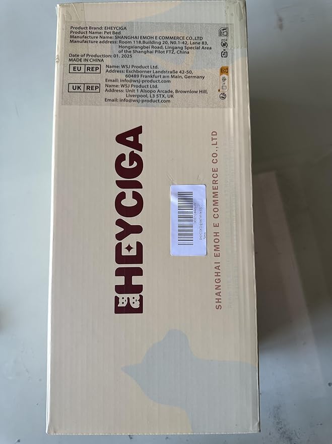 EHEYCIGA Orthopedic XXL Dog Beds for Jumbo Dogs with Removable Washable Cover for Crate, Beige, 47x29