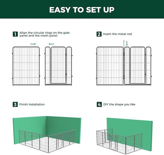 FXW Aster Dog Playpen Designed for Yard, 40inch 32 Panels