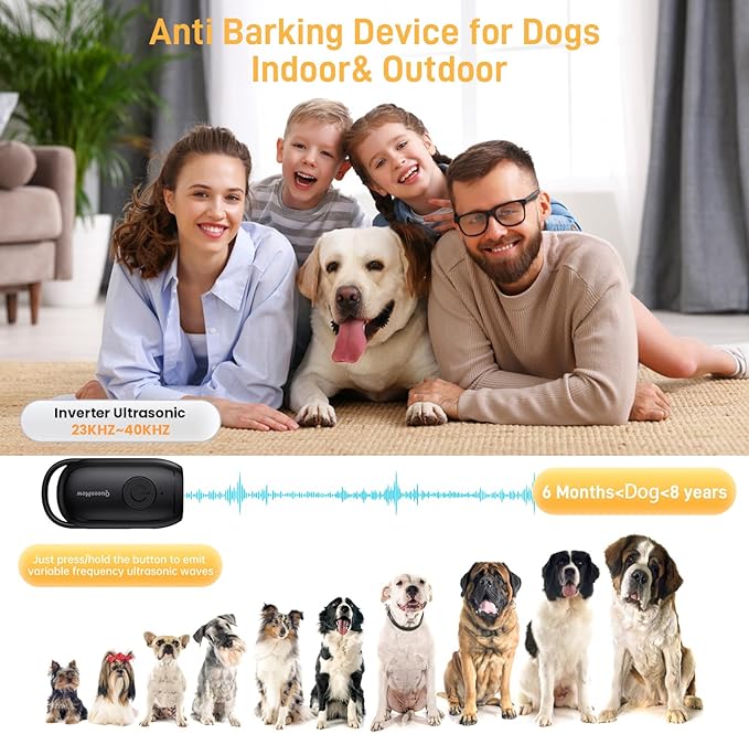 Anti Barking Device,26FT Dog Barking Control Devices,Portable Dog Barking Deterrent Devices,Handheld No Bark Dog Barking Control Device,Dog Behaviour Corrector IPX2 Waterproof Indoor & Outdoor Use