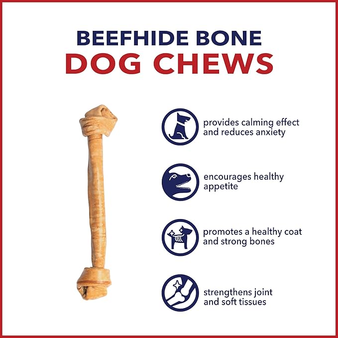 Pet Factory American Beefhide 21" Knotted Bone Dog Chew Treat - Chicken Flavor, 1 Count/1 Pack