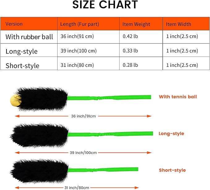 HOWGO Dog Rope Toy,Dog Bungee Chaser Toy 100% Sheepskin,Sheep Smell Tug Toy for All Breeds (Green, with Rubber Ball)