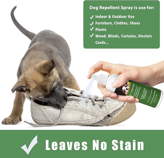 No Chew Spray for Dogs, Bitter Spray for Dogs to Stop Chewing Licking of Furniture Shoes, Natural Dog Deterrent Spray for Anti Biting, Puppy Dog Training & Behavior Aids Spray