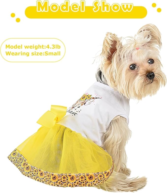 Dog Dress for Small Girl Clothes Cute Pet Dresses for Small Dog Female Cats Summer Pet Outfits for Chihuahua Yorkie French Bulldog