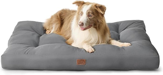 Bedsure Extra Large Dog Bed - Washable Giant Pet Bed Mattress with Oxford Fabric, Water Resistant Flat Pet Pillow Bed for XL Dog Crate, 44x35x4, Grey