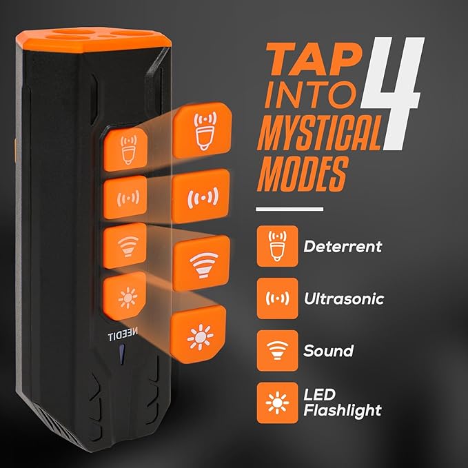 Dog Bark Deterrent Device to Stop Own or Neighbor’s Dog Barking, Biting & Fighting with Long Range – Rechargeable Ultrasonic Portable Anti Barking Device with 3X Sonic Emitters & Flash (Black)