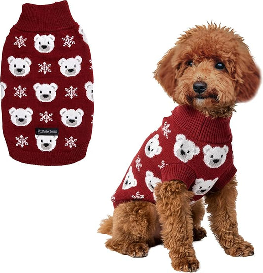 Spark Paws Christmas Dog Sweater – Ultra Soft Holiday Knit Sweater for Small, Medium & Large Dogs, Cute Pet Sweater for French Bulldogs & Big Dogs, Easy Potty V Cut Design Jacket - (Polar Bear, 2XL)