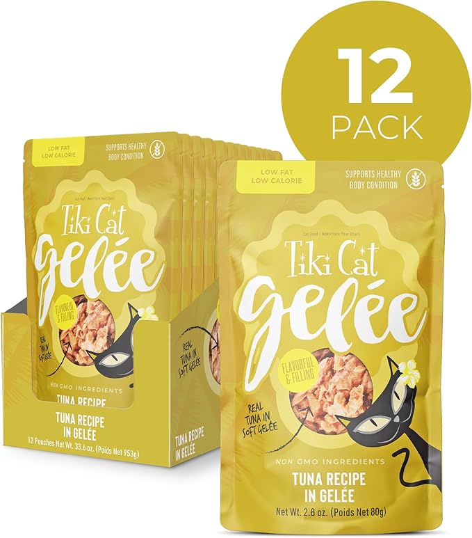 Tiki Cat Gelee Wet Cat Food, Tuna, 2.8 oz. Pouch (12 Count)