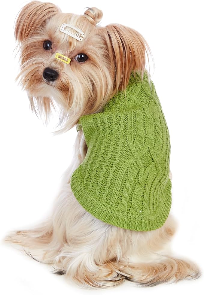Stretchy Cat Sweater - 17 Colors & 6 Sizes | Snug Winter-Ready Knit for Boy/Girl Cats & Kittens(Green, Medium)