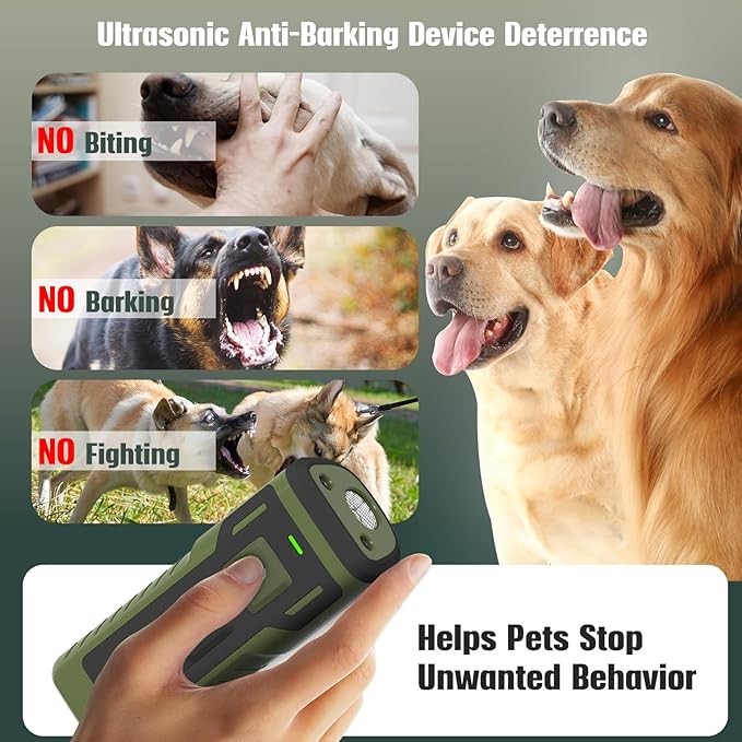 Dog Bark Deterrent Device Ultrasonic Anti-Barking Devices Up to 50FT Long Range & Rechargeable Dog Training Device Safe & Effective Portable Barking Control Devices for Dogs