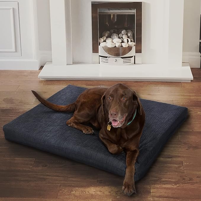 Pet Support Systems Orthopedic Dog Bed - Gel Memory Foam Pet Bed, Luxury Washable Dog Bed for Sleeping and Support (Removable Cover, Large Blue Dog Bed)