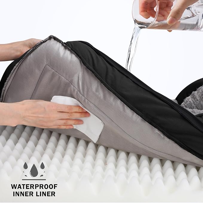 INVENHO Orthopedic Medium Dog Dogs, Egg-Crate Foam Dog Couch with Washable Removable Cover, Waterproof Lining and Nonskid Bottom