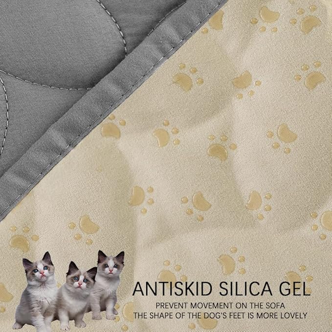 Ameritex Waterproof Pet Bed Cover Anti-Slip Dog Bed Blanket for Sofa and Furniture Waterproof New Pattern Design (Lightgrey, 30x80 Inch (Pack of 1))