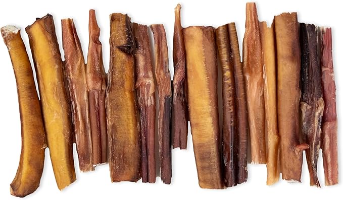 GigaBite Single Ingredient All Natural Free Range Bully Treats and Chews - Bully Sticks/Bladder Sticks/Beef Esophagus by Best Pet Supplies - Bully Sticks (Regular 6"), 1 Pound