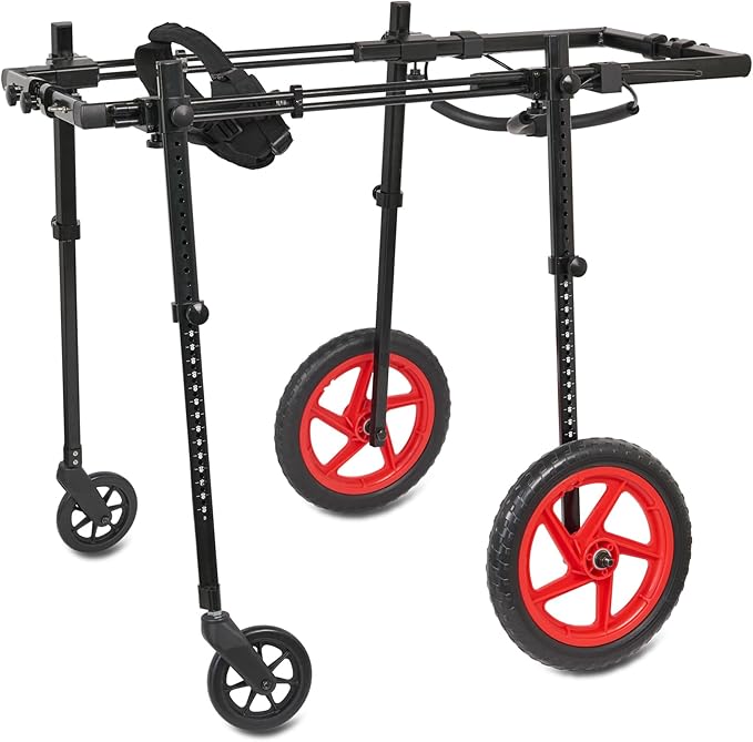 Pro Series Dog Wheels for All The Dogs Back Legs Hyperlight Fiber Side Arms All Terrain Foam Tires - Chair + Front Wheel Kit (Large)