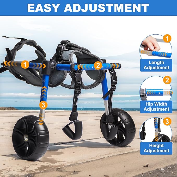 Dog Wheelchair for Back Legs, Dog Wheelchair with All-Terrain Tires & Durable Bearings, Large Dog Wheelchair for Back Legs,88.1-132.2 lbs(XXL)