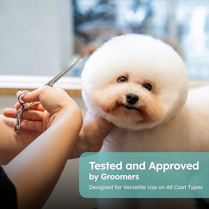 8" Dog Grooming Thinning Scissors – Handcrafted, Ergonomic, VG10 Stainless Steel for Sharper, Tougher, Better Edge Retention, Thinning Rate 60-70%