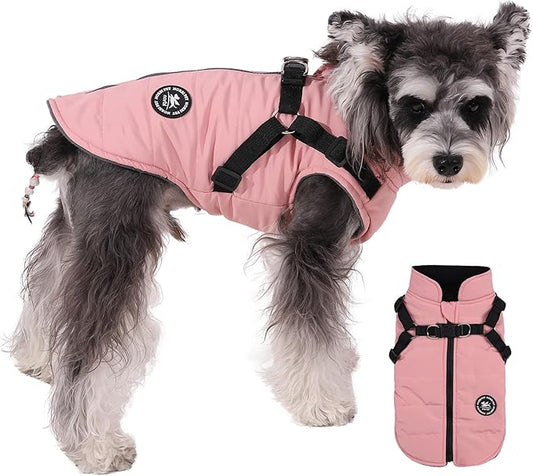 Norbi Dog Coat - Winter Jacket with Built-in Harness, Adjustable Warm Coats for Small to Large Dogs, Perfect for Cold Weather