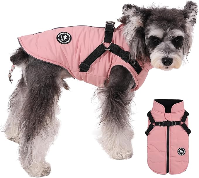 Norbi Dog Coat - Winter Jacket with Built-in Harness, Adjustable Warm Coats for Small to Large Dogs, Perfect for Cold Weather