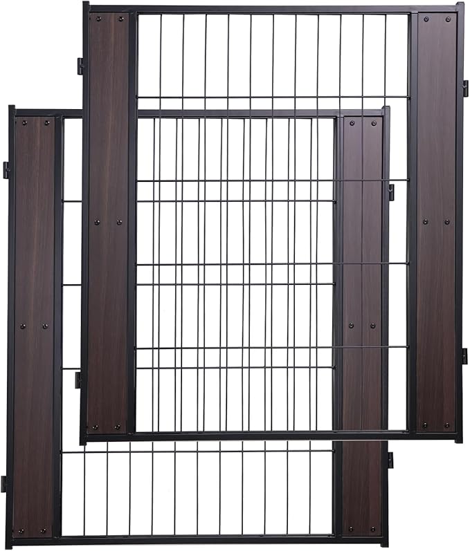 Heavy Duty Dog Playpen 32 Inch Height - Indoor Outdoor Pet Fence Enclosure for Medium and Small Dogs - Foldable Puppy Exercise Pen for Indoor and RV Camping or Yard (2 Panels, 32" H (Black))