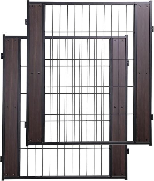 Heavy Duty Dog Playpen 32 Inch Height - Indoor Outdoor Pet Fence Enclosure for Medium and Small Dogs - Foldable Puppy Exercise Pen for Indoor and RV Camping or Yard (2 Panels, 32" H (Black))