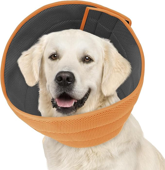 Soft Dog Cone Collar Alternative to Stop Licking, Comfy E Cones for Large Medium Dogs After Surgery, Comfortable Elizabethan Recovery Head Ecollars of Shame, XL Pet Neuter Neck Collars Anti Licking