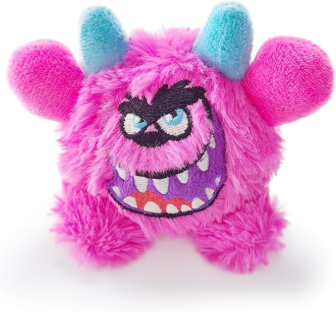 Squeaky Plush Ball Dog Toy, Little Monster Puppy Toys Suitable for All Breeds, Dental Care, Skin-Friendly and Soft and Durable (Rose Red, Large)