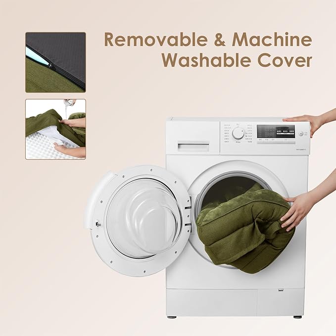 EHEYCIGA Orthopedic Dog Beds Large Sized Dog, Waterproof Memory Foam Pet Bed with Sides, Non-Slip Bottom Large Pet Bed with Washable Removable Cover, Olive Green