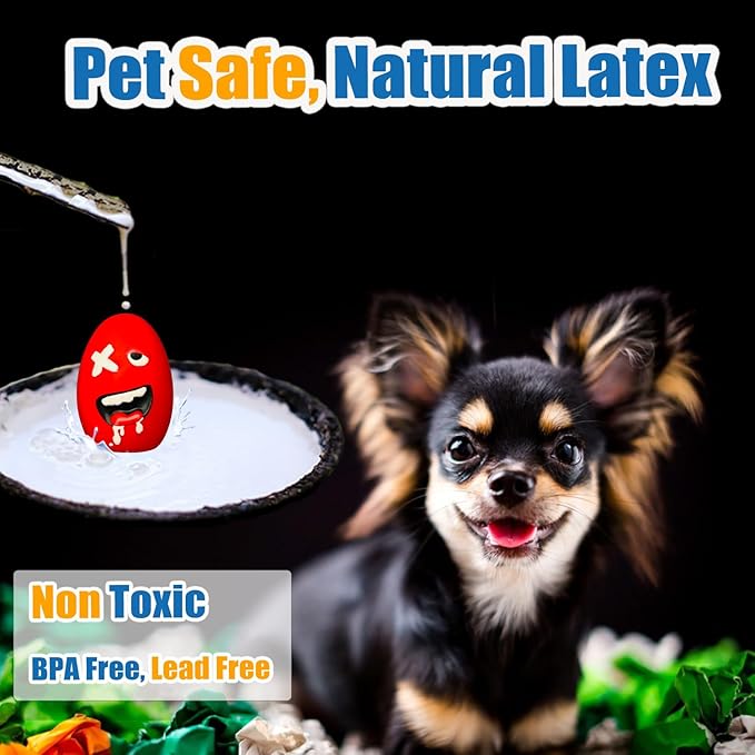 Squeaky Dog Toys for Small Dogs, Mini Dogs, Soft Latex Dog Squeaky Toys, Smile Squeaky Dog Balls, Egg Dog Toys Balls 6pcs