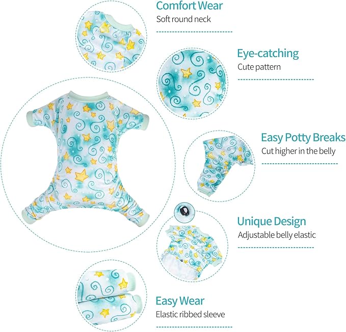 CuteBone Small Dogs Outfit Soft Puppy Onesies Pjs Dog Pajamas Pet Coat Cat Apparel Comfy Doggie Jumpsuit Bodysuit for All Seasons P279S