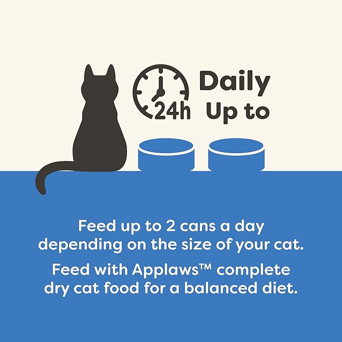 Applaws Natural Wet Canned Cat Food, Limited and Natural Ingredients, High Protein with No Artificial Additives, Tuna Fillet & Crab in Broth (24 x 2.47oz Cans)