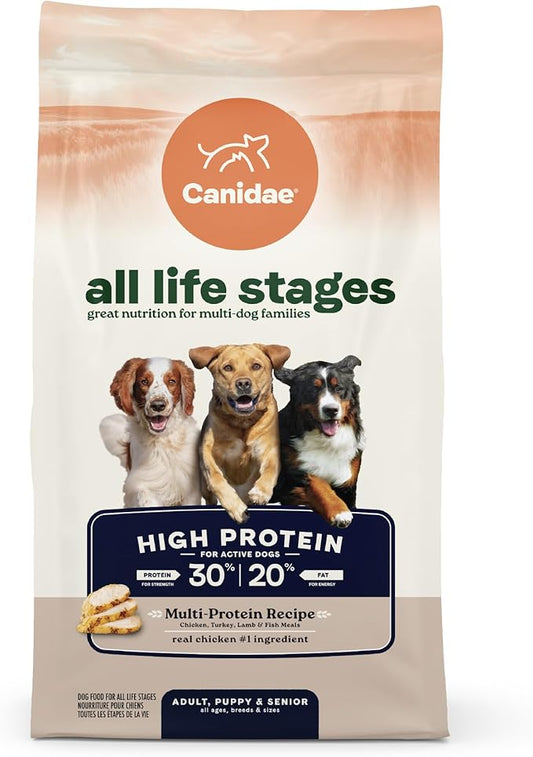 Canidae All Life Stages High Protein Multi-Protein Recipe with Chicken, Turkey, Lamb, and Fish – Premium Dry Dog Food for All Ages, Breeds, and Sizes– 27 lbs.