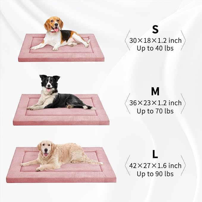 WESTERN HOME Dog Bed for Crate, High Resilience Foam Dog Crate Mat Kennel Pad with Soft Wavy Plush Comfortable Anti-Slip Washable Bed for Large Medium Small Dogs & Cats