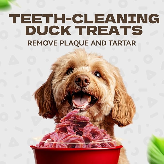 Duck Rings Dog Treats, Natural Duck Breast Jerky Rawhide-Free Soft Chews Healthy Dog Training Treats for Small Medium Large Breed 10.58oz