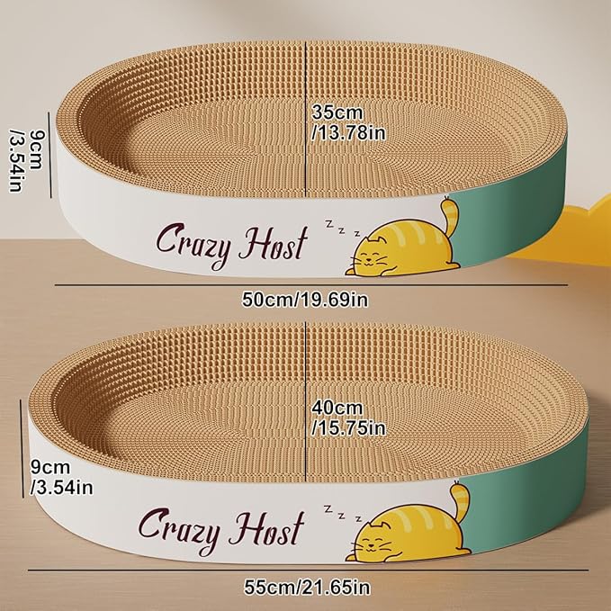 Pet Scratching Board Cat Scratch Pad for Indoor Sleeping (21.6" L x 15.7" W x 3.5" H)