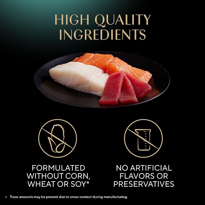 Sheba Perfect Portions Wet Cat Food Pate with Sustainable Salmon, Signature Seafood Entree, and Tender Whitefish and Tuna Entree Variety Pack, 2.6 oz. Twin Pack Trays (24 Count, 48 Servings)