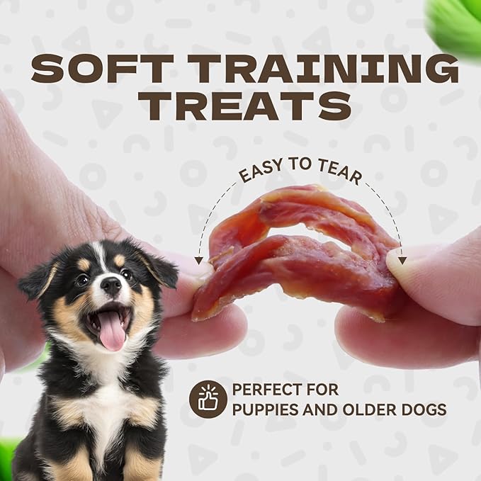 Duck Rings Dog Treats, Natural Duck Breast Jerky Rawhide-Free Soft Chews Healthy Dog Training Treats for Small Medium Large Breed 10.58oz