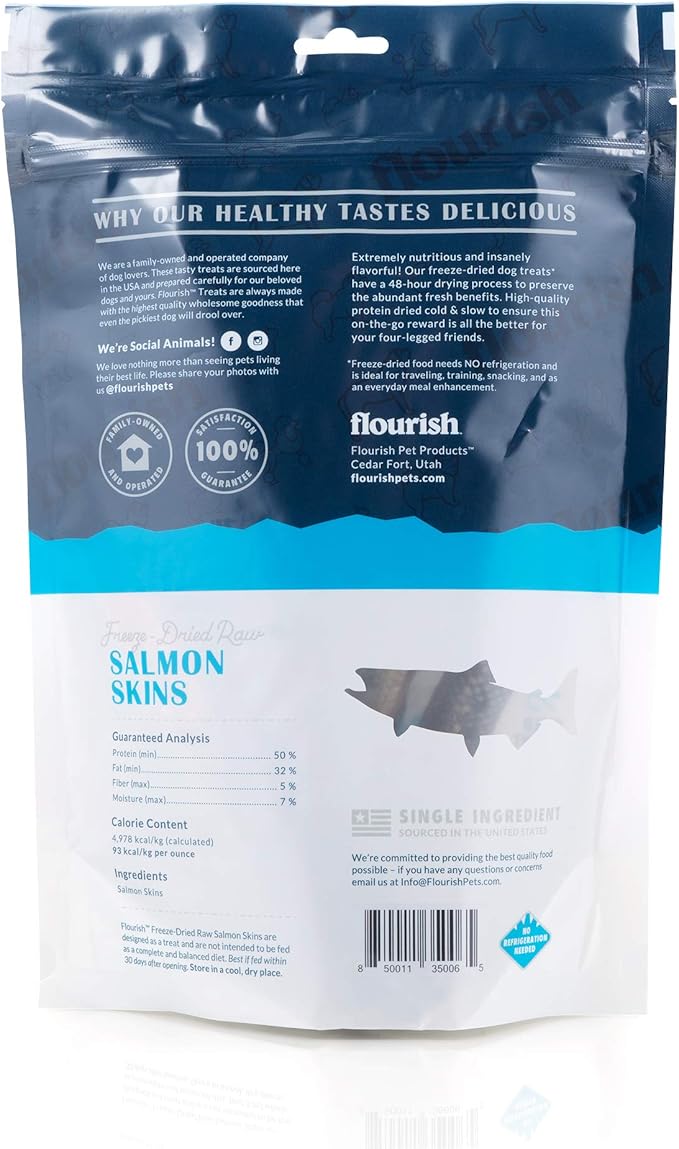 Freeze-Dried Raw Pet Treats for Dogs, Salmon Skin Chews (5 Count)…