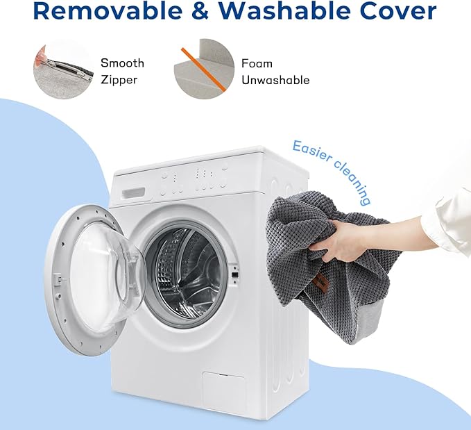 Dog Stairs Ramp for High Beds Up to 26" H - 5 Steps Pet Stairs for Couch, 35D Foam Dog Steps for Small to Large Dogs with Non-Slip Bottom Grey