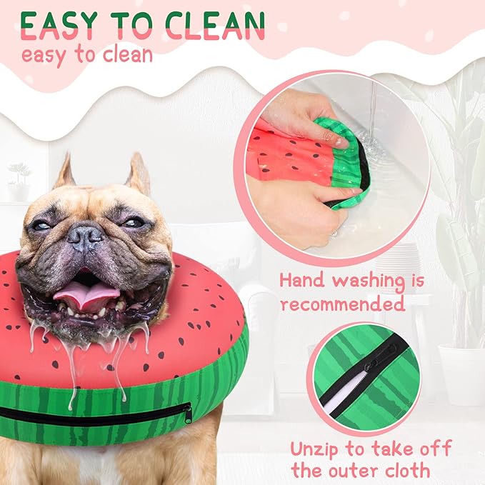 Supet Inflatable Dog Cone Collar Alternative After Surgery, Dog Neck Donut Collar Recovery E Collar, Soft Pet Cone for Small Medium Large Dogs