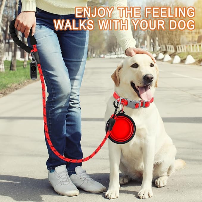 BARKBAY Dog Leashes for Large Dogs Heavy Duty Dog Leash 4/5/6 FT with Comfortable Padded Handle and Highly Reflective Threads for Medium Large Dogs Walking Training Running (4FT-1/2'',Red)